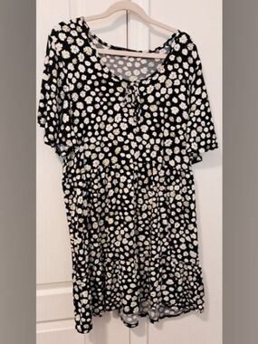 Vibe Black Daisy Tie-Front Mini Dress